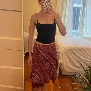 The Limited Knee Length Patterned Stripe Skirt